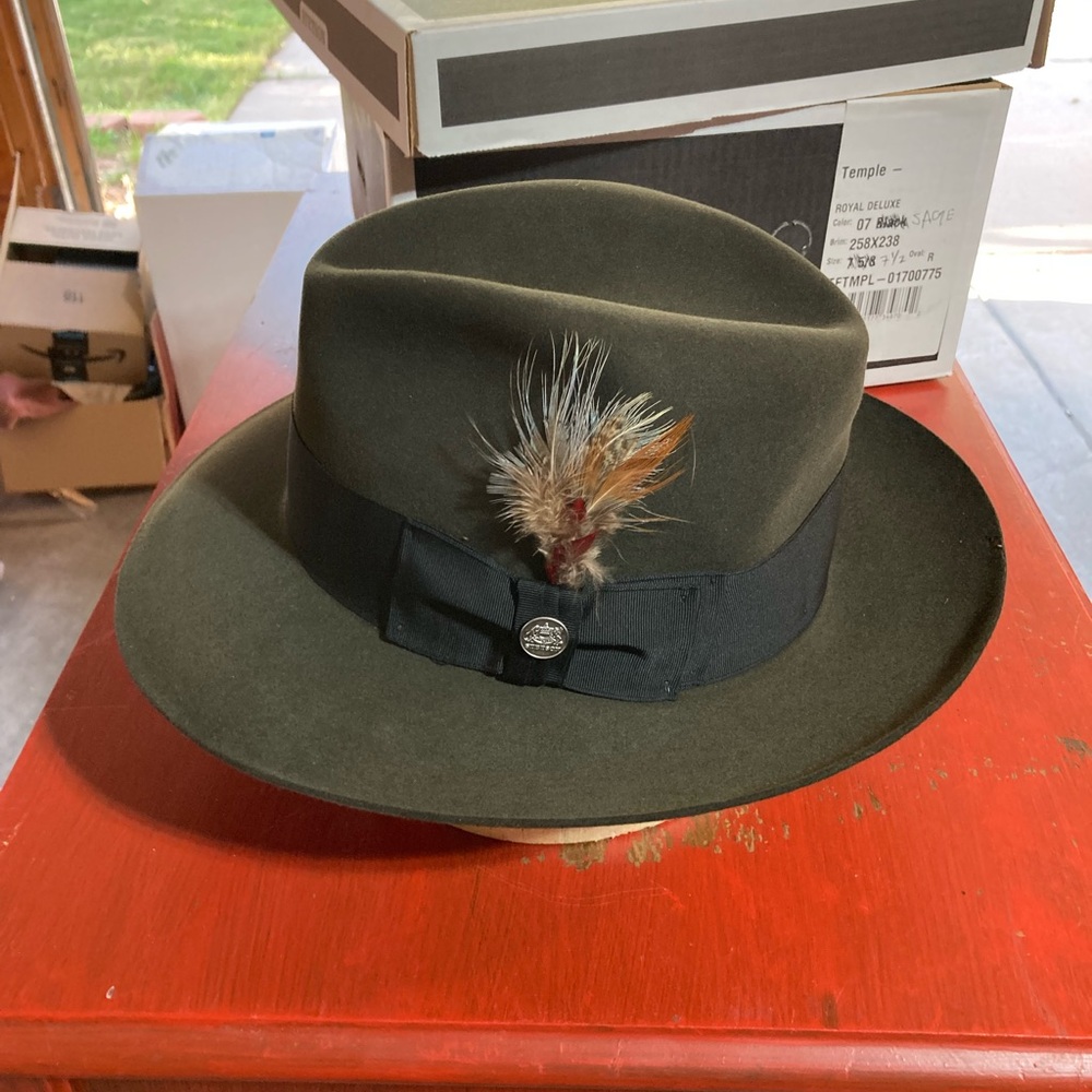 Stetson “Temple” fedora Sage 60 71/2